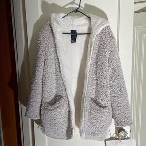 Me Jane Plush Gray Hooded Jacket